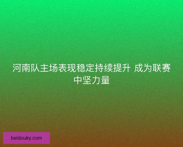 河南队主场表现稳定持续提升 成为联赛中坚力量