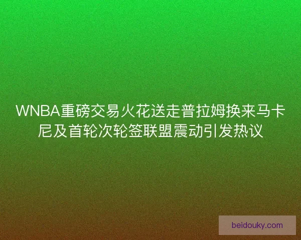WNBA重磅交易火花送走普拉姆换来马卡尼及首轮次轮签联盟震动引发热议